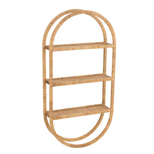 Folding Wall Mounted Shelf Wicker Rattan Foldable Wall Shelf Simple Folding Wall Hanging Shelf For Home Storage Organizer Decor