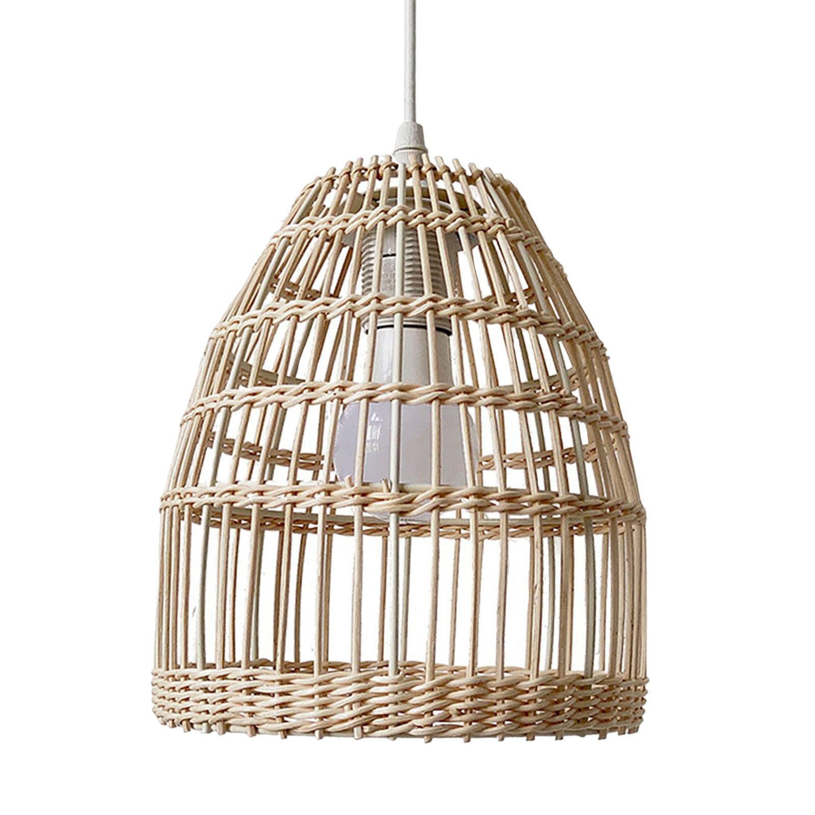 Amazon Top Selling 2024 Rattan Lampshade Scandi Hanging Light Fixture Wicker Pendant Light Cover for home handwoven by artisans