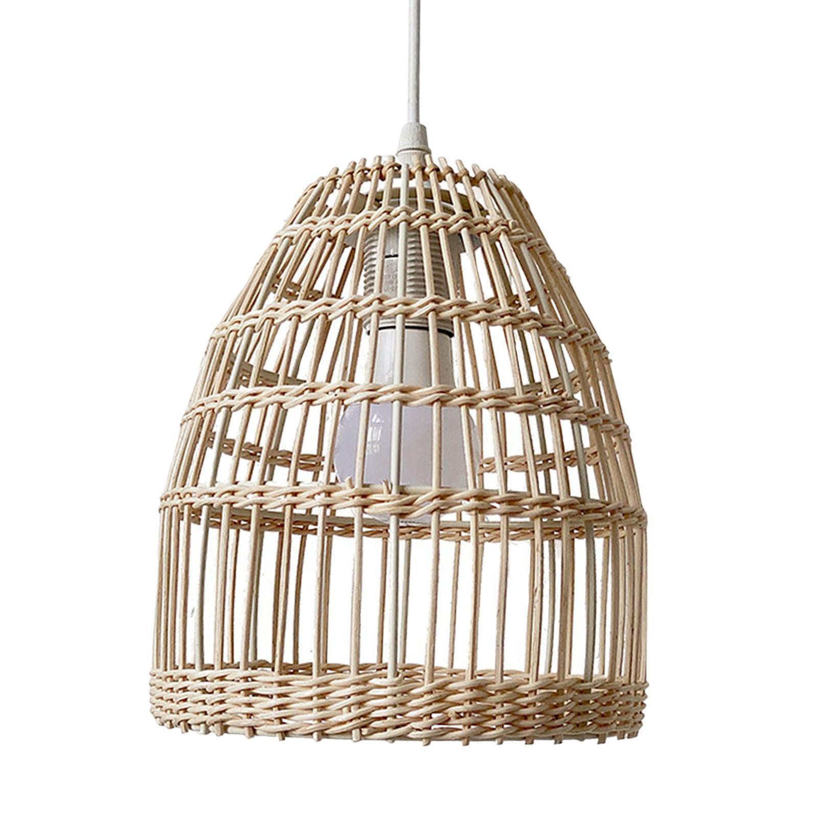 Amazon Top Selling 2024 Rattan Lampshade Scandi Hanging Light Fixture Wicker Pendant Light Cover for home handwoven by artisans