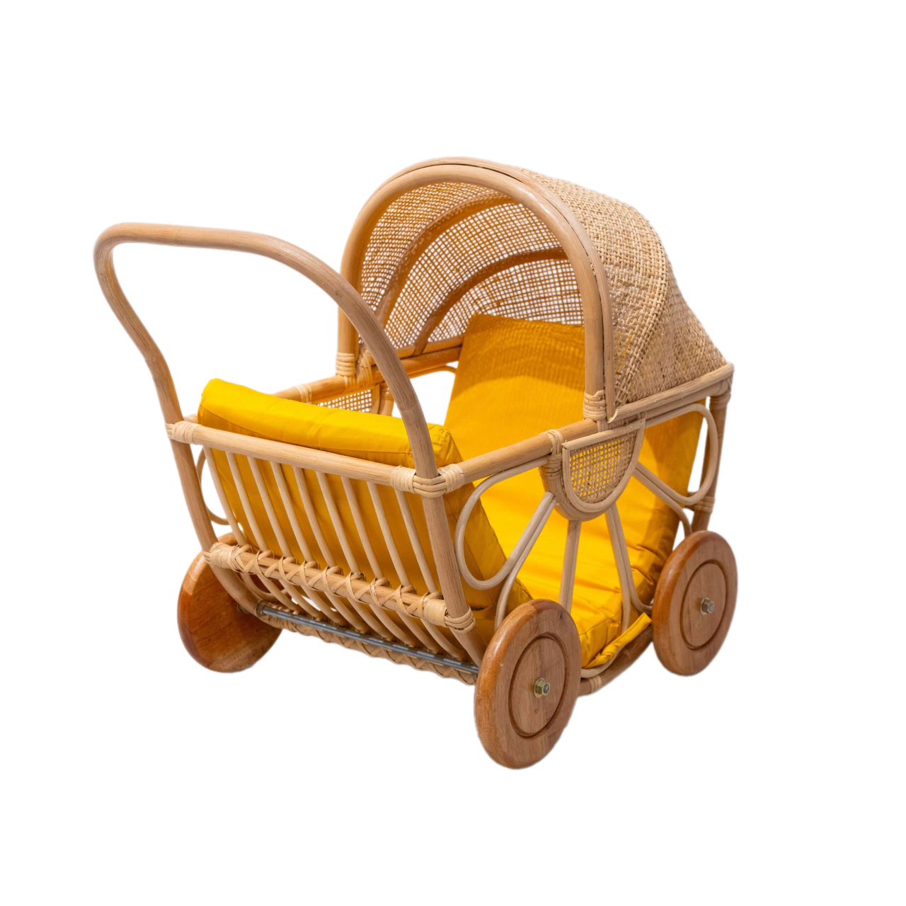 Best Seller Rattan Look Wicker Doll Stroller Handmade Doll Trolley Baby Stroller Wheels For Kid