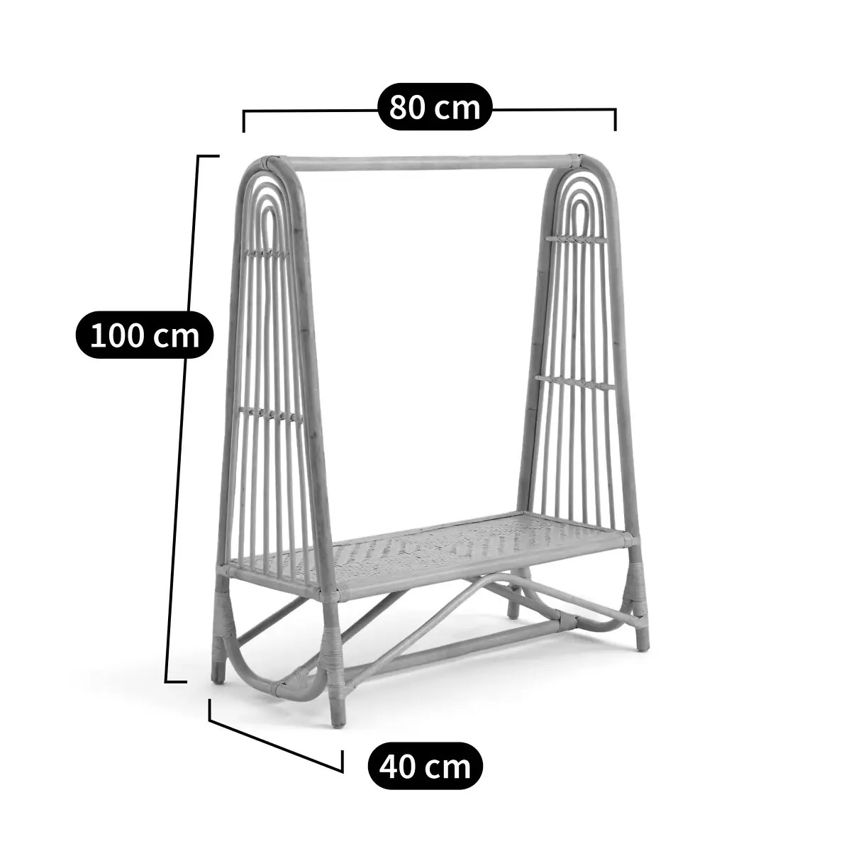 Antique High quality Rattan Child's Hanging Rail Rattan Clothes Rack Kids rattan clothes rack & rail handmade in Viet Nam