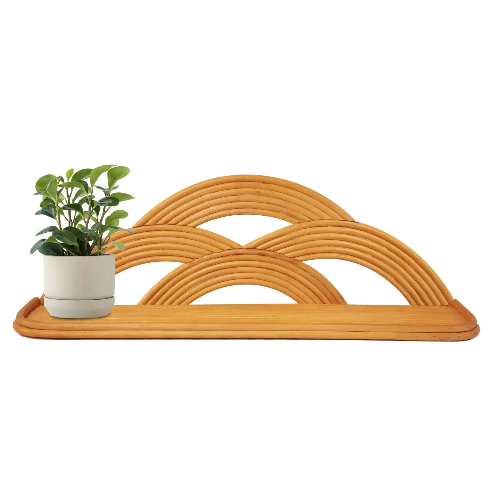 Handcrafted cloud design rattan display shelf Rattan wall mount rack for living room bathroom kitchen Pantry Entryway