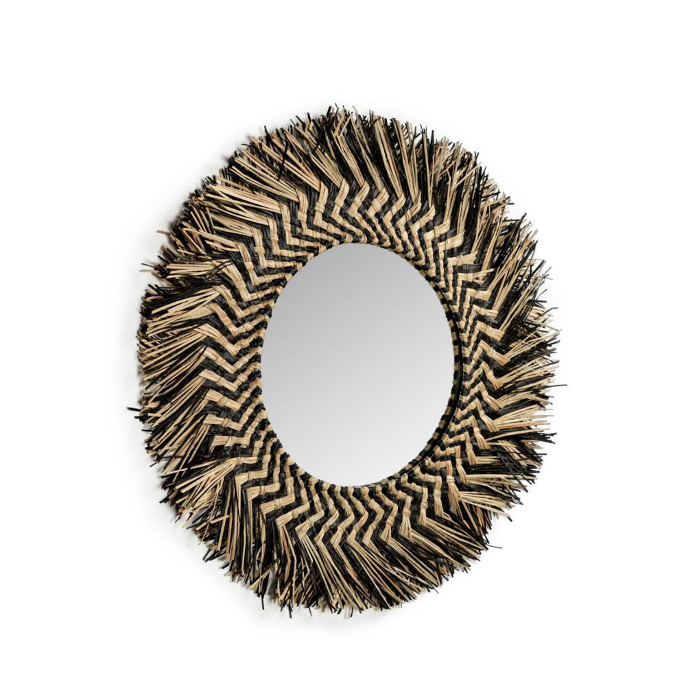 Home accessories Wall hanging mirror from natural seagrass Wicker seagrass wall decoration mirror wholesale