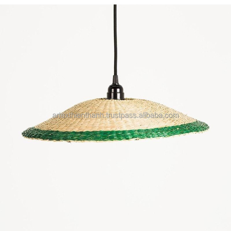 Farmhouse Seagrass Bamboo Lamp Shade Ceiling Bamboo Lights Rustic Rattan Pendant Lamps For Pendant Lamp