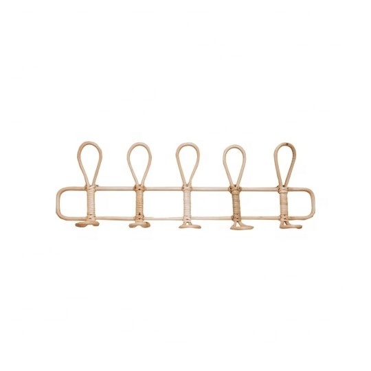 Modern Bathroom Entryway Natural Beech Rattan Hooks, Coat Rack Wall Hooks Rattan Hook manufacturer in Vietnam