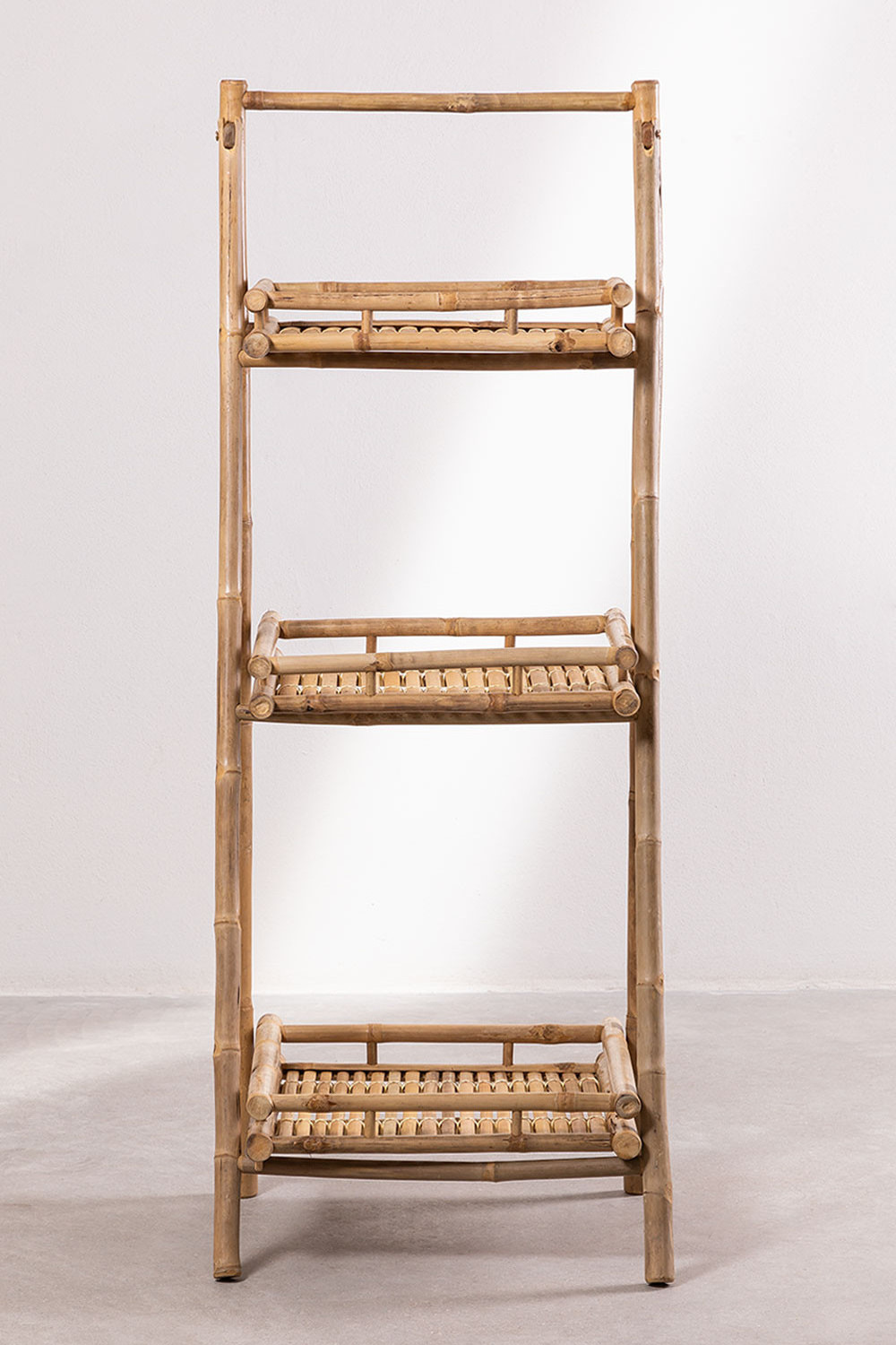 Latest Design Natural Bamboo Folding Shelf Handcrafted Bamboo Foldable Shelf 3 Tier Folding Rack For Home Decor Wholesale