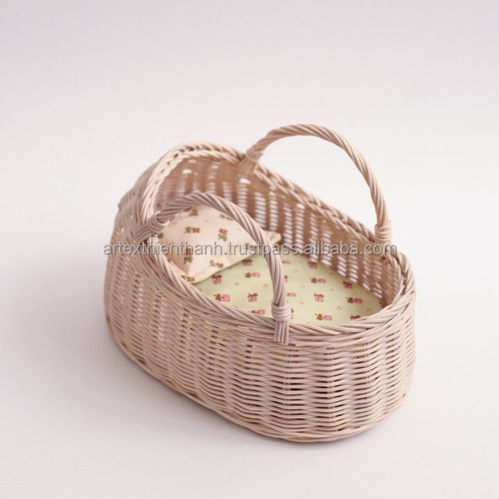 New Arrival Natural wicker baby doll cribs and beds/Baby Cradle Swing/Wicker Baby Crib Doll Cradle Doll Bed Rocking