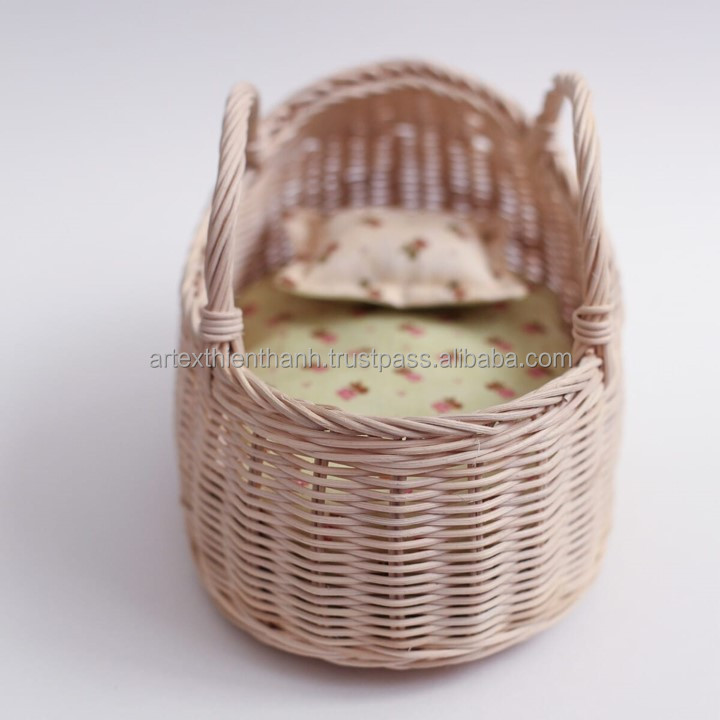 New Arrival Natural wicker baby doll cribs and beds/Baby Cradle Swing/Wicker Baby Crib Doll Cradle Doll Bed Rocking