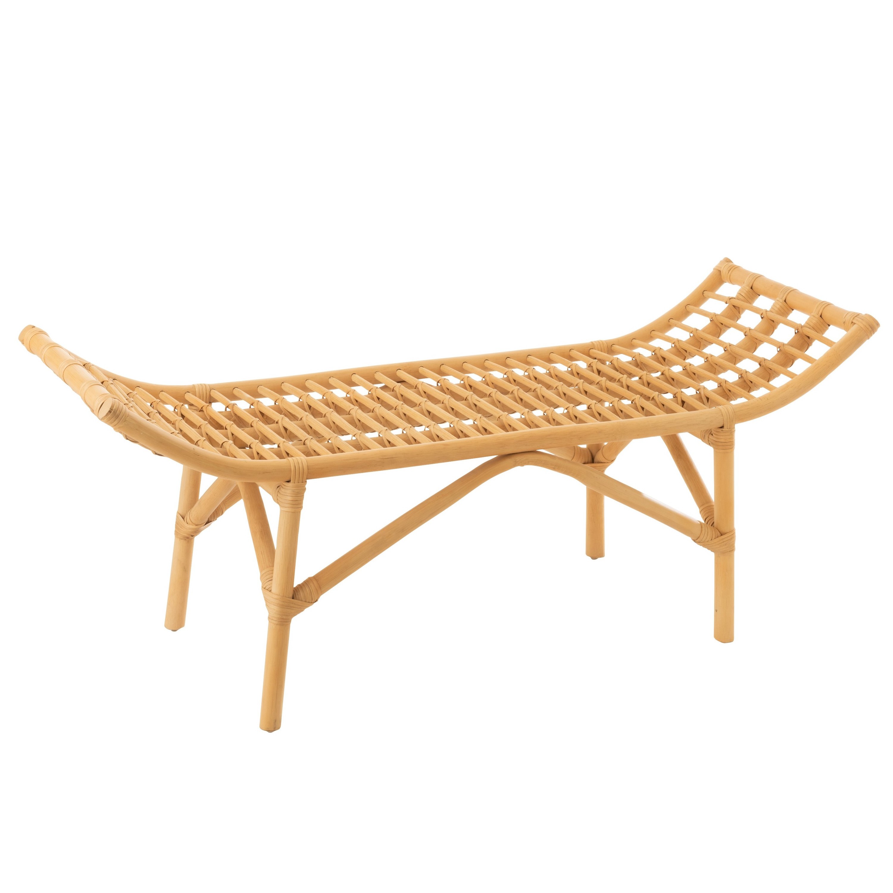 Wholesale Natural Rattan Bench Wicker Rattan Foot Stool Eco-friendly Rattan Bench For Bedroom And Home Decor Made In Vietnam