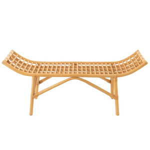 Wholesale Natural Rattan Bench Wicker Rattan Foot Stool Eco-friendly Rattan Bench For Bedroom And Home Decor Made In Vietnam