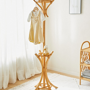 Vintage style top selling Eco friendly handmade Children woven rattan coat stand with 5 hanging hooks made in Viet Nam