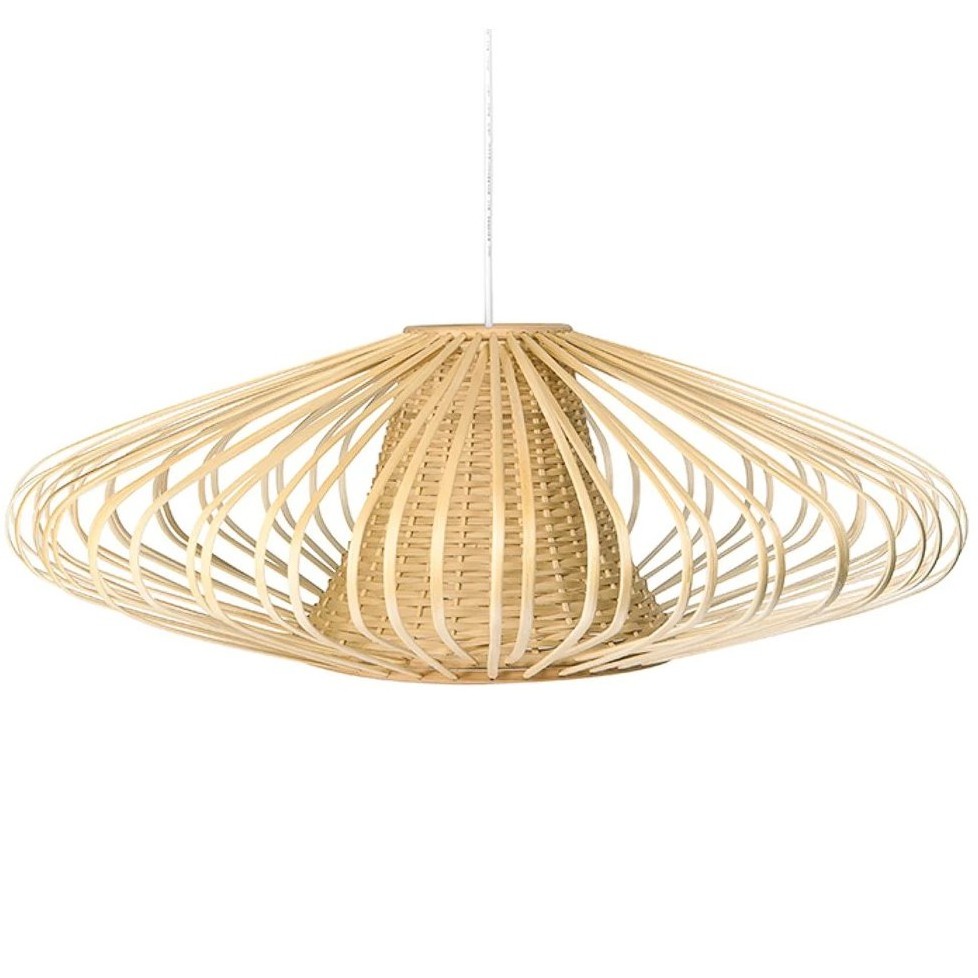 Custom Japanese Styles Bamboo Lampshade Pendant Light Hanging Covers Handwoven Modern Decorative For Home Hotel Cafe Tea House