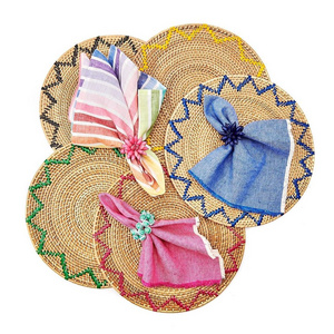 Wedding accent Round placemat Natural rattan table mat sets placemat for diing table in restaurant wholesale