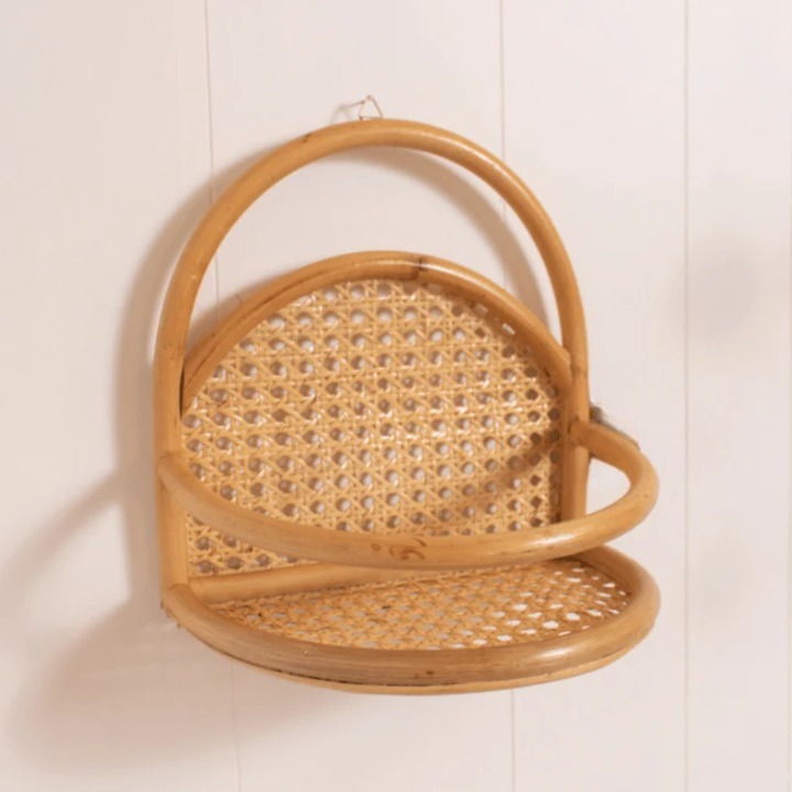 Unique design Natural Rattan Wall Shelf Hanger Wall Shelf Storage Holders Storage Rack for home accessories