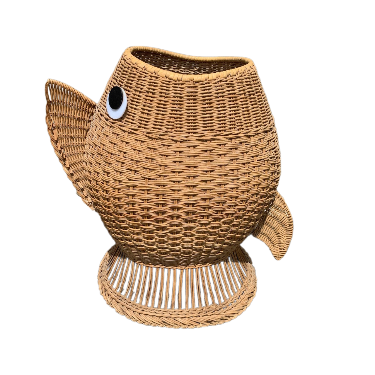 Exquisite Design 2023 Rattan Cute Fish Basket Woven Animal Cartoon Basket For Kids Laundry Basket Decor Kid Room Nursery