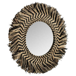 Ecofriendly Rattan Wall Mirror, Wall Art, Mirrors Decor Wall Decorative Handcrafted Wall Hanging Decor For Home