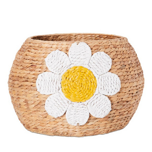 Daisy Water Hyacinth Storage Basket Lovely Woven Storage Basket For Kids Toys And Laundry Wholesale From Vietnam