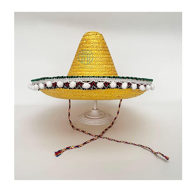 New collection natural handmade straw Mexico hat for kid, small hats for cosplay holiday, party decoration made in Vietnam