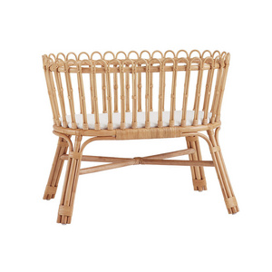 One-of-a-kind Design Smooth Sense of Touch Comfortable Wicker Hand Weaving Rattan Baby Crib with Mattress