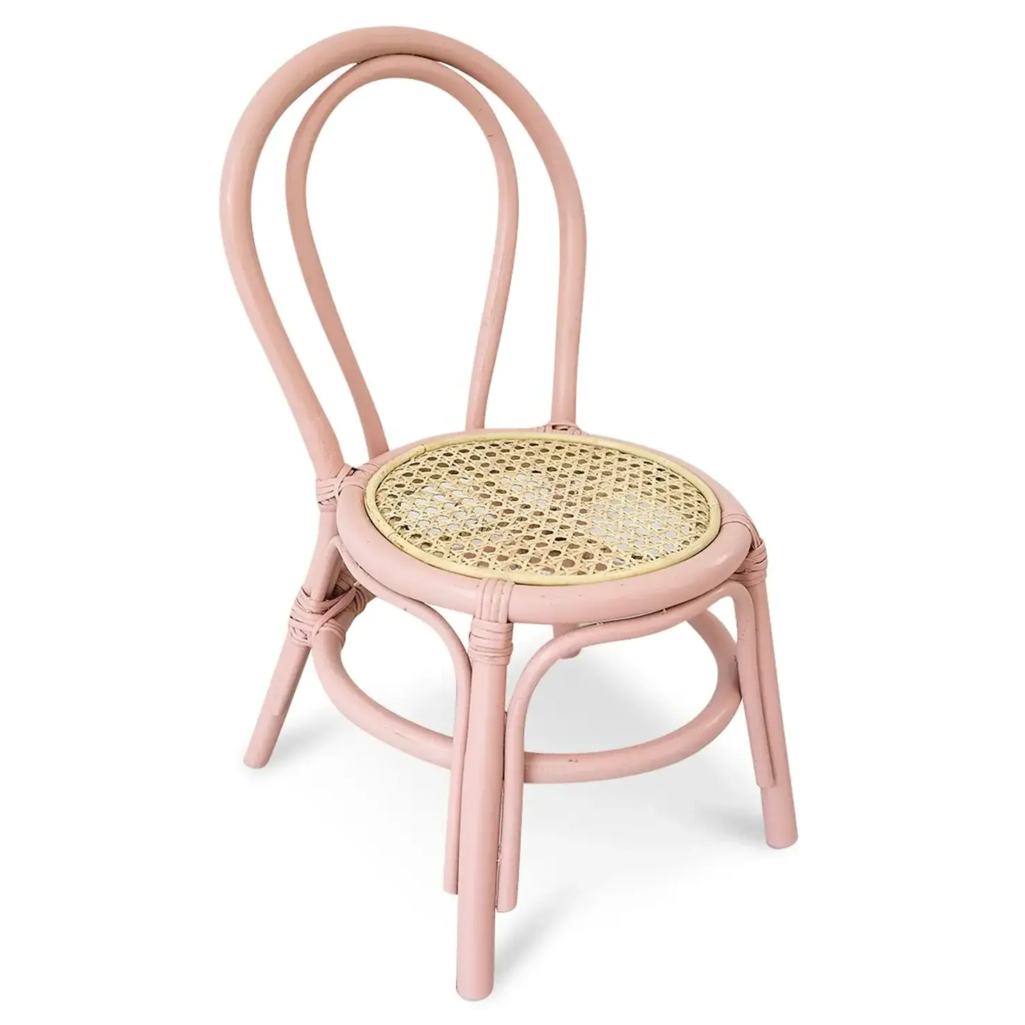 Delightful Pink Rattan Kids Chair High End Quality Rattan Mini Sitting Chair For Children Relaxing