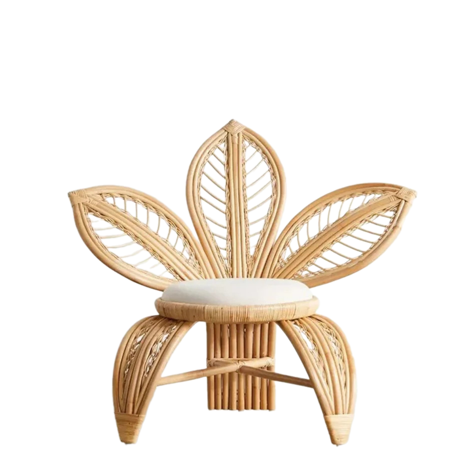 New design flower shaped handmade natural eco-friendly rattan chair for home furniture sustainable material made in Vietnam