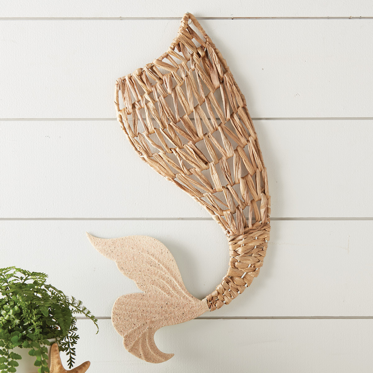 Hot Trending Whimsical Woven Water Hyacinth Mermaid Tail Wall Decor For Living Room And Home Decor Mad In Vietnam