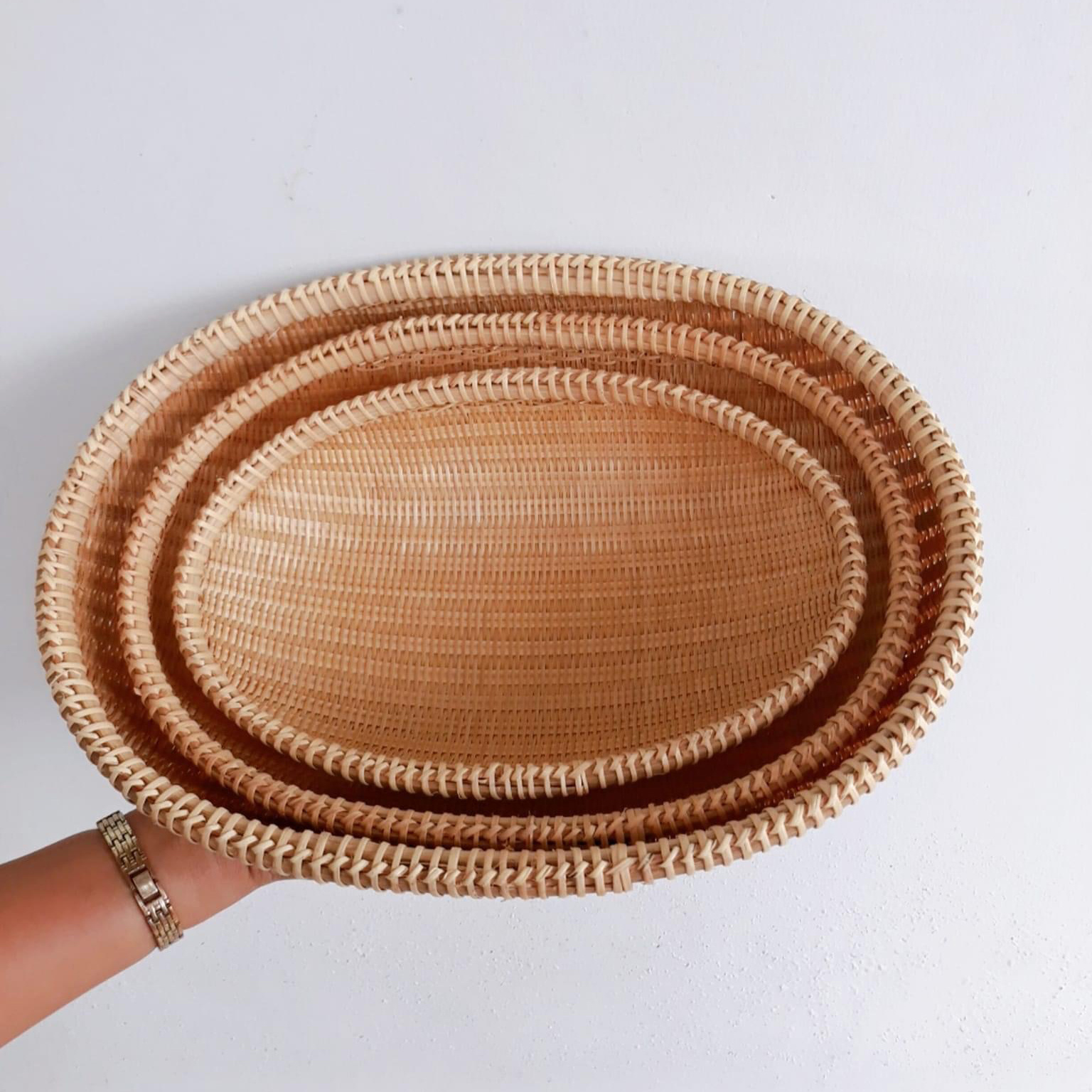 Full sizes Vietnam Traditional Handmade Round Bamboo Woven Small Tray bamboo tray food tray