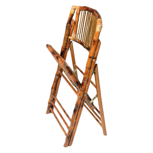 Wholesales Tortoise Shell Rattan Folding Chair Classic Bamboo Folding Chair Boho Tortoise Shell Bamboo Folding Chairs