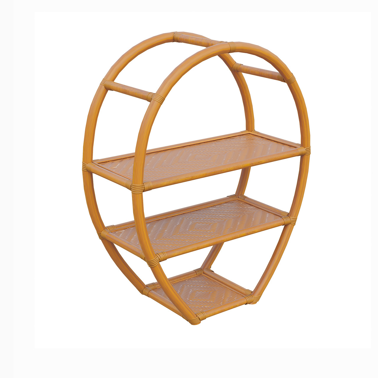 Rattan 3 Layer Shelf Handcrafted Rattan Shelf Rack Elegant Book Shelf For Living Room Bedroom Decor Vietnam Wholesaler