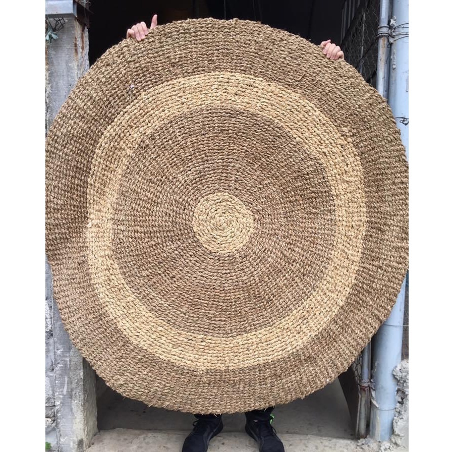 Round Seagrass Area Rug Wicker Boho Custom Rug Woven Carpet Hallway Doormat For Home And Restaurant