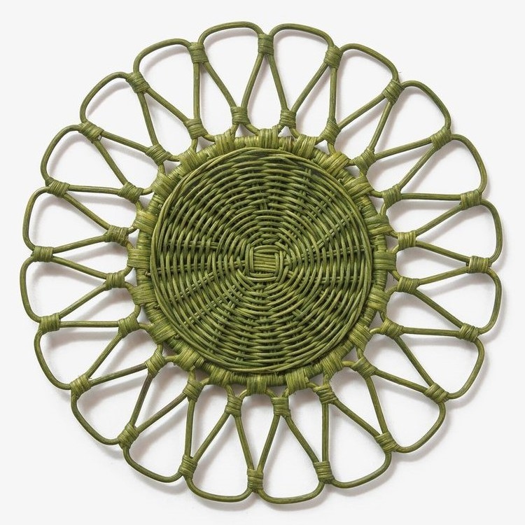 Hand-crafted Rattan Floral Placemats Gorgeous Floral Plate Chargers In Rattan From Vietnam