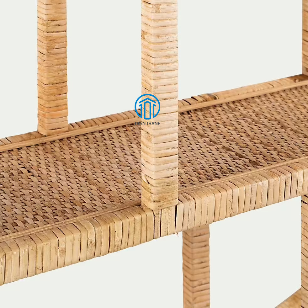 Vietnam FBA Amazon  Round Rattan Wall Shelf Small Shelf Nursery Decorative Shelves for Wall Handcrafted  Rattan Wall Decoration