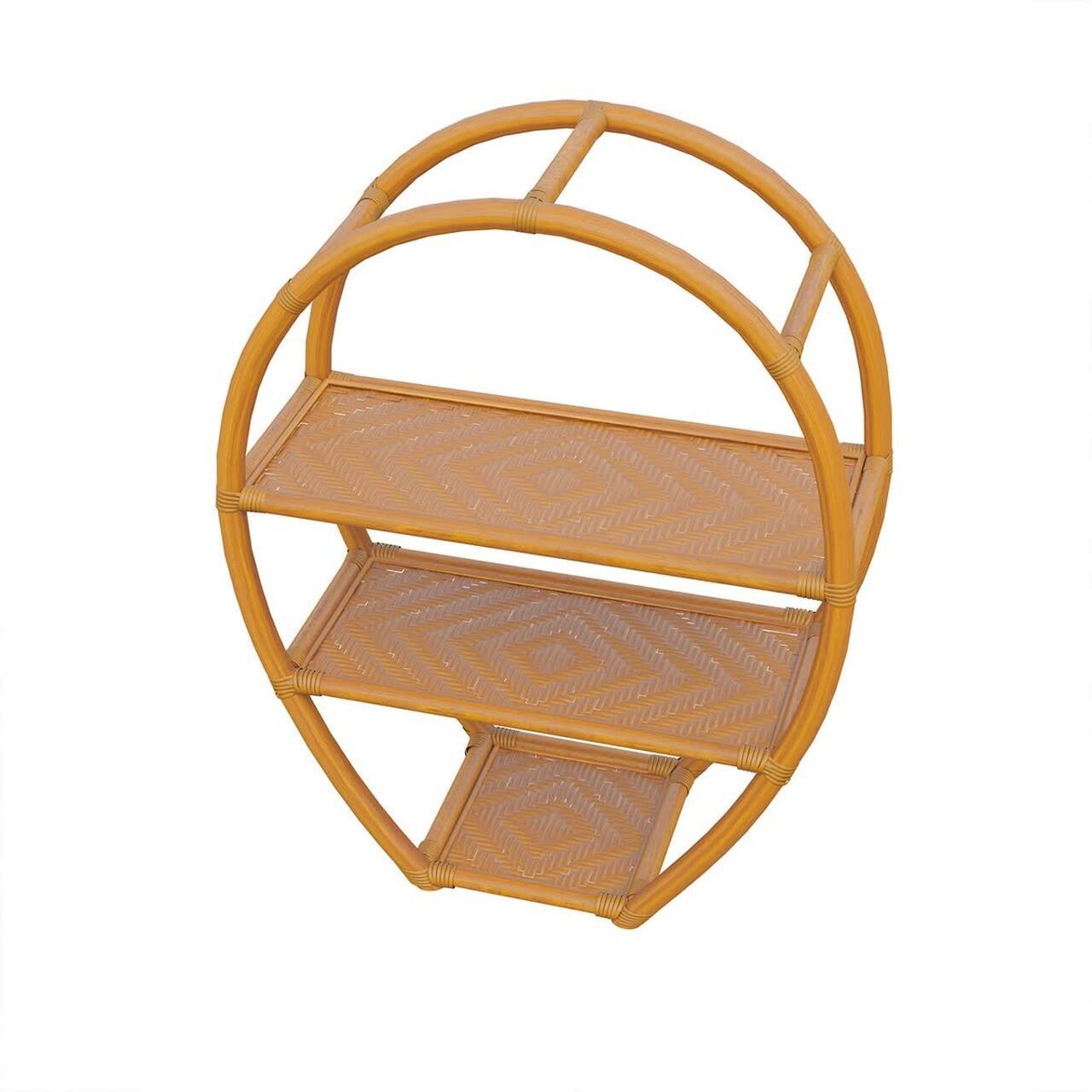 Rattan 3 Layer Shelf Handcrafted Rattan Shelf Rack Elegant Book Shelf For Living Room Bedroom Decor Vietnam Wholesaler