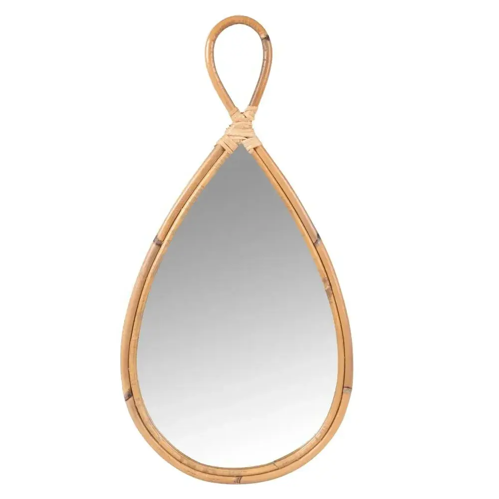 Handmade Rattan Teardrop Mirror Decorative Rattan Mirror For Home Hotel Decor Wholesale From Vietnam