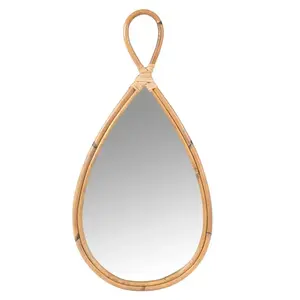 Handmade Rattan Teardrop Mirror Decorative Rattan Mirror For Home Hotel Decor Wholesale From Vietnam