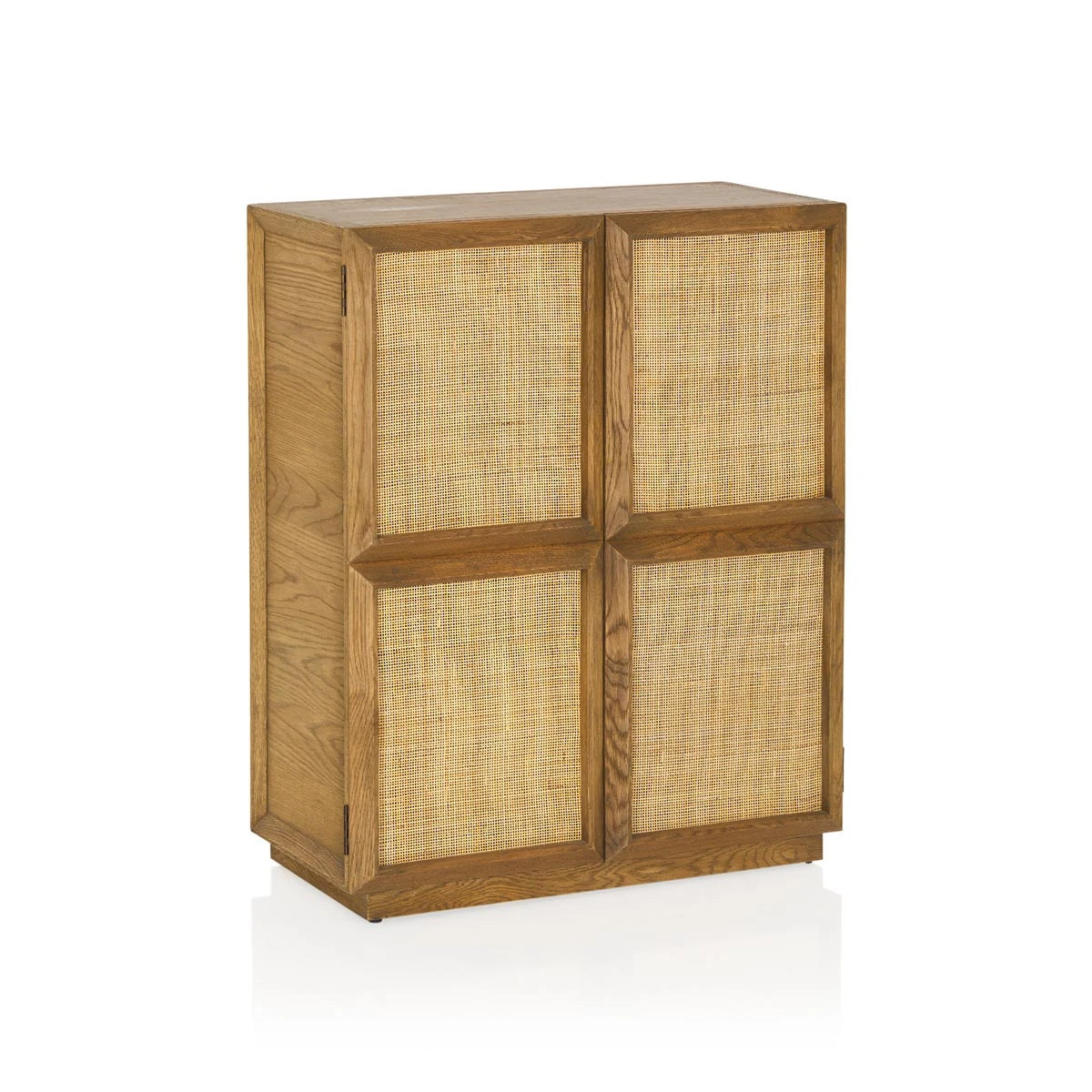 Contemporary Handmade Solid Wood Rattan Shoe Cabinet Storage Woven Rattan Display Cabinet Manufacturer From Vietnam