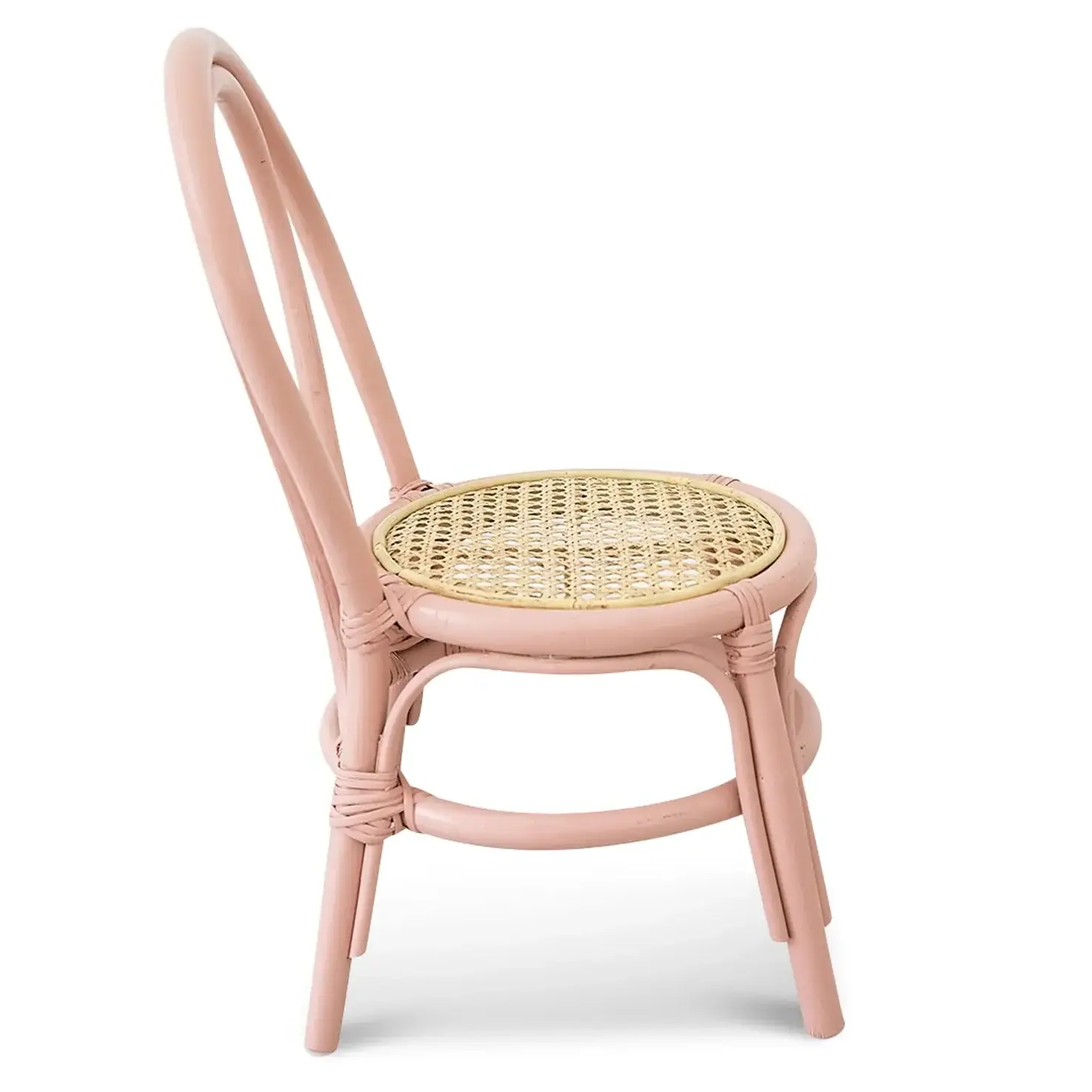 Delightful Pink Rattan Kids Chair High End Quality Rattan Mini Sitting Chair For Children Relaxing