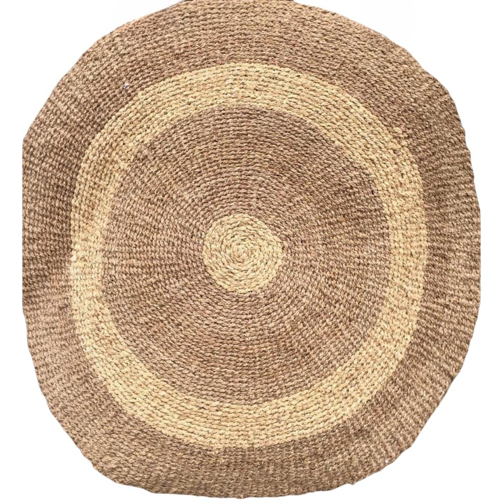 Round Seagrass Area Rug Wicker Boho Custom Rug Woven Carpet Hallway Doormat For Home And Restaurant