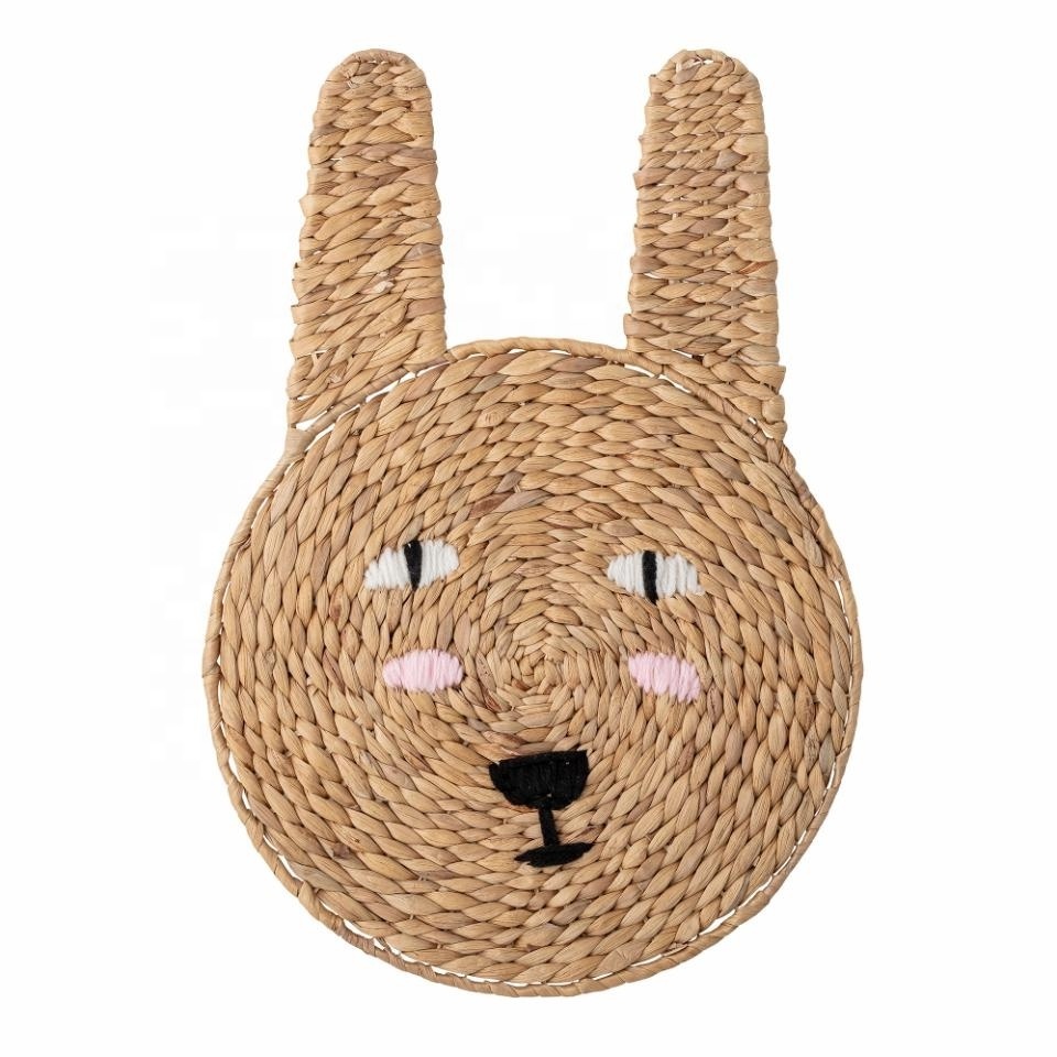 Unique Baby Decor Water hyacinth Rabbit face Wall decoration, Best selling water hyacinth wall hanging kid room