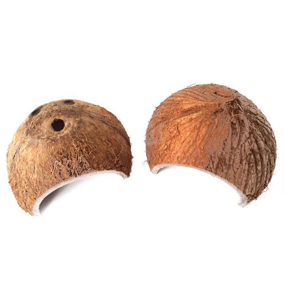 Natural Coconut Shell Reptile Hiding Cave Nest Coconut Hut For Small Animal Pet Cave Nest Hiding Cage From Vietnam