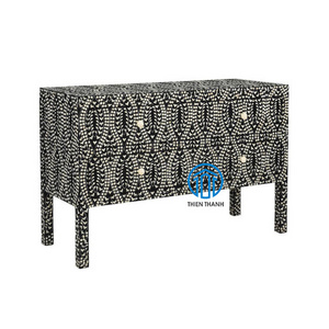 Exquisite living room furniture mother of pearl inlay Two Drawer Buffet organizer sideboard corner cabinet handmade from Vietnam