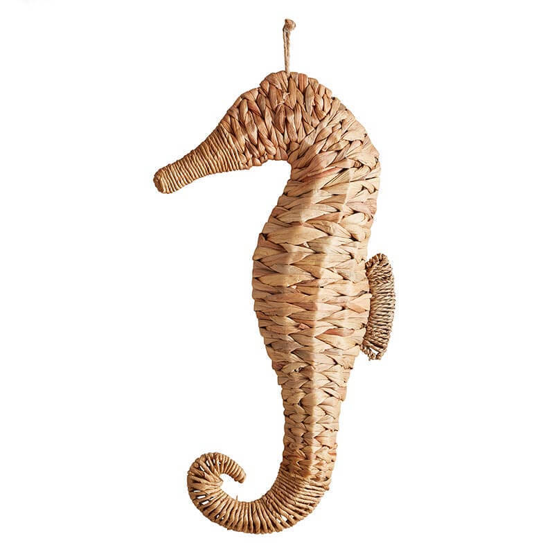 Bohemian Coastal Seagrass Wall Hanging Decorative Accent Water Hyacinth Hippocampus Seahorse Wall Decor For Living Room