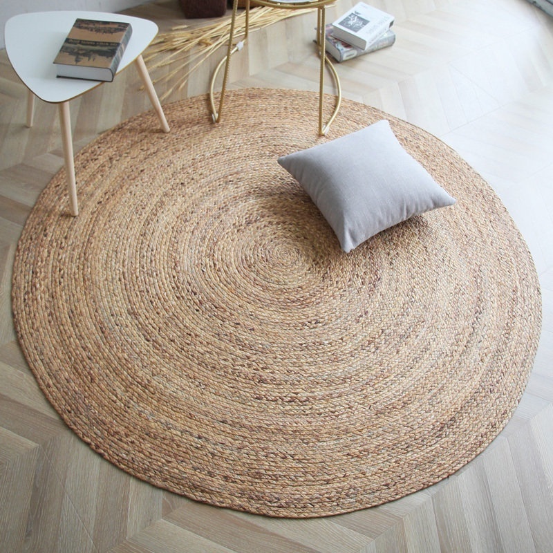 Wholesale sedge rugs sedge mats handmade Round Jute Seagrass Area Rug for floor decoration in bulk in Vietnam