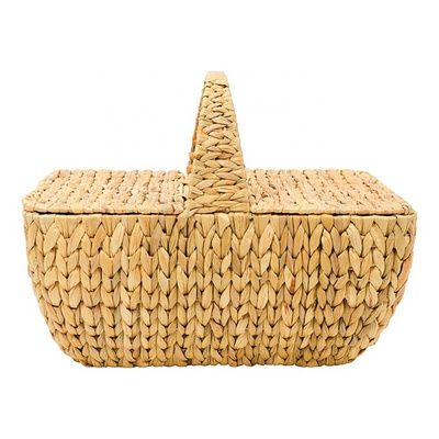 Picnic Basket Wholesale Home Kitchen Picnic Food Fruit Vegetables Sundries  water hyacinth picnic baskets with lid handle