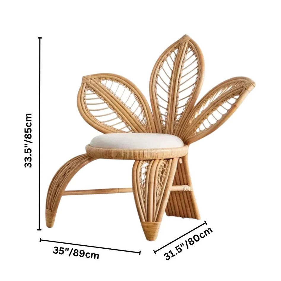 New design flower shaped handmade natural eco-friendly rattan chair for home furniture sustainable material made in Vietnam