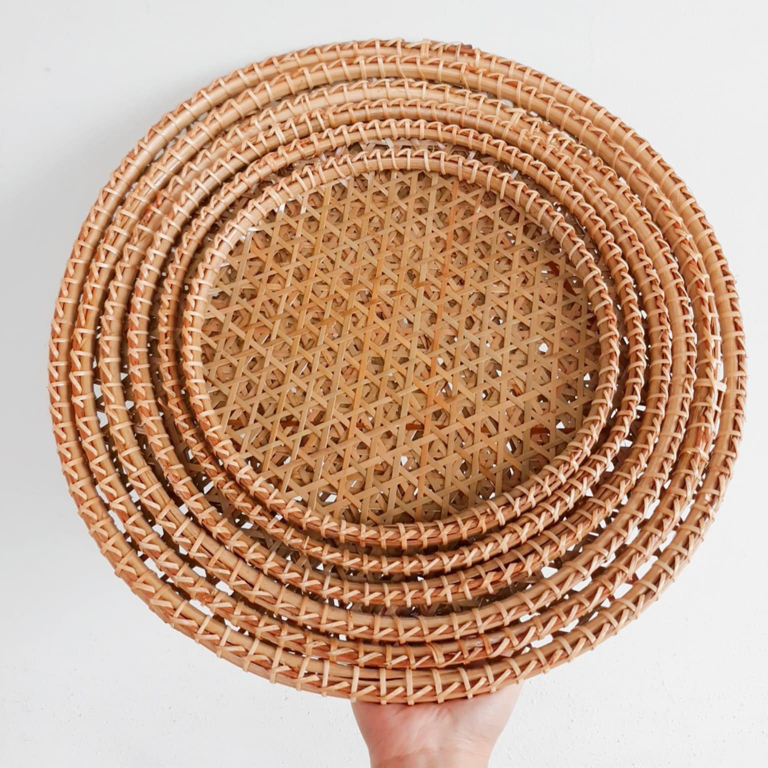 Full sizes Vietnam Traditional Handmade Round Bamboo Woven Small Tray bamboo tray food tray