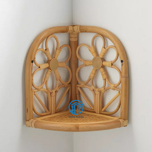 One-of-a-kind Variance Whimsical Motifs Blend With Boho Materials Perfectly For Your Corner Rattan Well Decorative Shelf