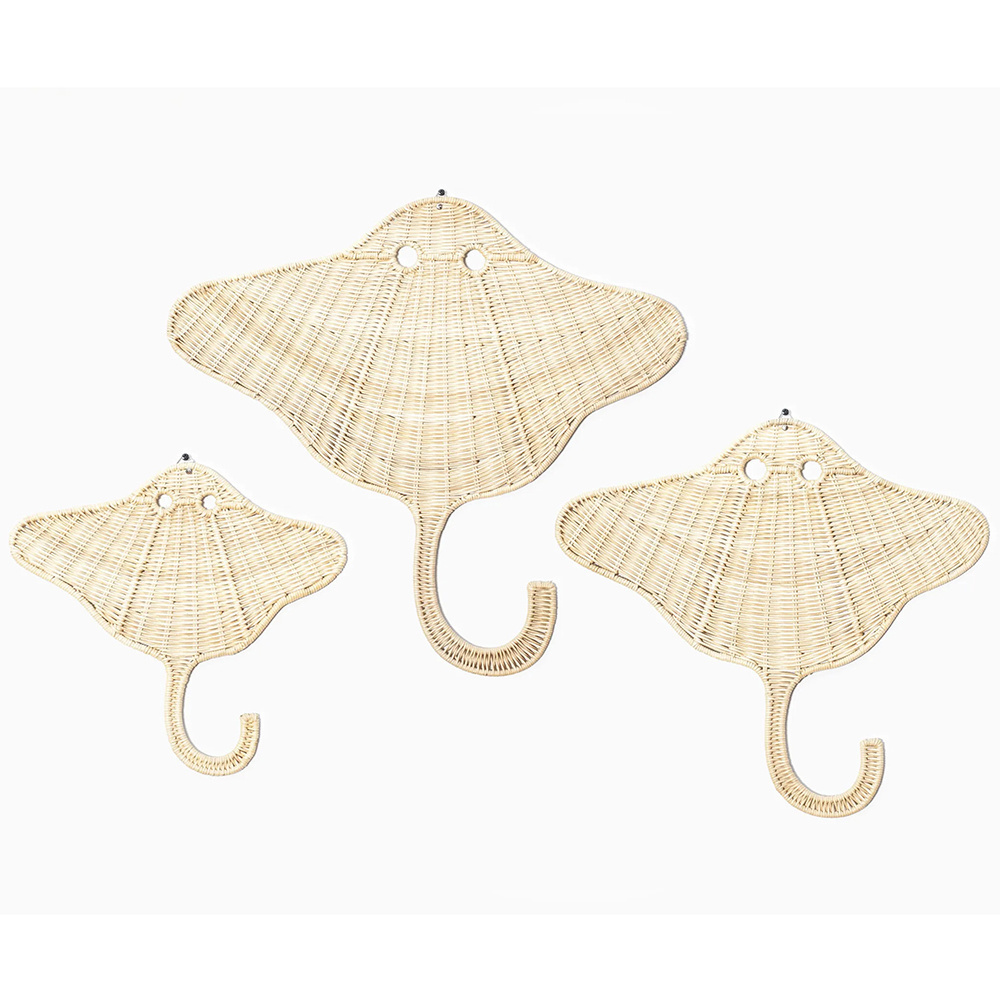 Reasonable price best quality natural stingray inspired rattan nursery wall hanging decor for kids and babies' room