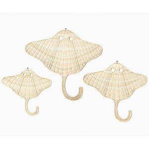 Reasonable price best quality natural stingray inspired rattan nursery wall hanging decor for kids and babies' room