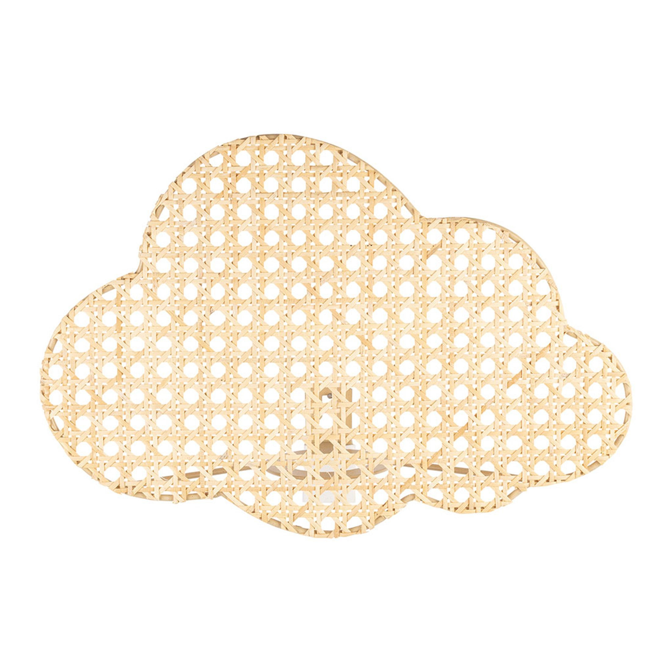 Eco-Friendly Natural Woven Cloud Shape Wall Lamp For Kid's Room Decor Elegant Addition Wall Hanging Decor For Kids Room